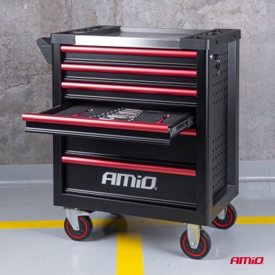 V�rkstedsbord med 290 dele v�rkt�jss�t 770x460x870mm AMIO-04987
