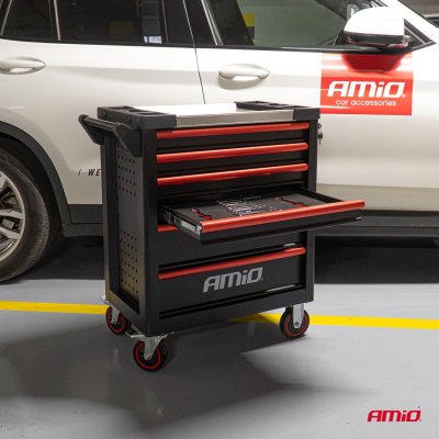 V�rkstedsbord med 290 dele v�rkt�jss�t 770x460x870mm AMIO-04987