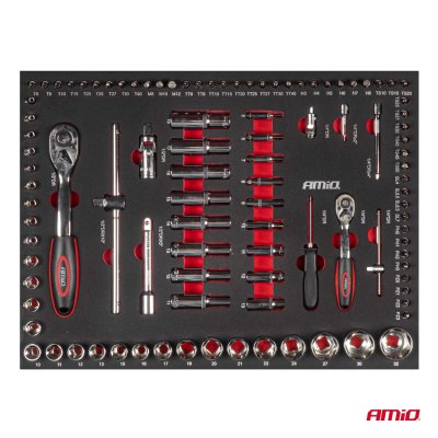 V�rkstedsbord med 290 dele v�rkt�jss�t 770x460x870mm AMIO-04987
