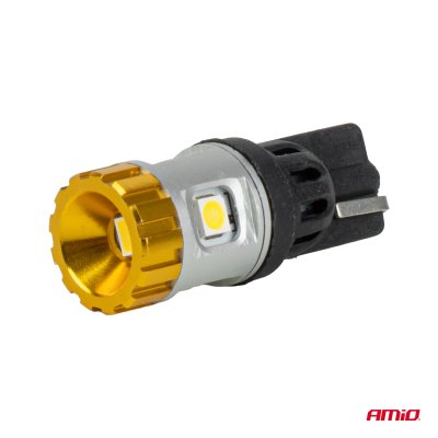 LED pærer CANBUS T10 3030 4SMD + 3020 1SMD Hvid 12/24V AMIO-04990