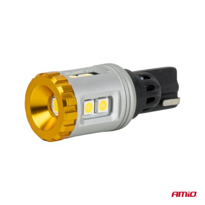 LED pærer STANDARD T15 3030 8SMD + 3020 1SMD Hvid 12/24V AMIO-04991