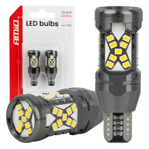 LED pærer CANBUS T15 2016 45SMD Hvid 12/24V AMIO-04992