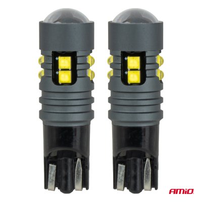 LED-pærer STANDARD T10 2525 10SMD Hvid 12/24V AMIO-04993