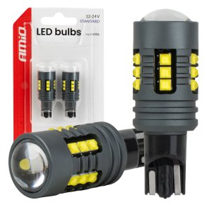 LED-pærer STANDARD T15 2525 18SMD Hvid 12/24V AMIO-04994