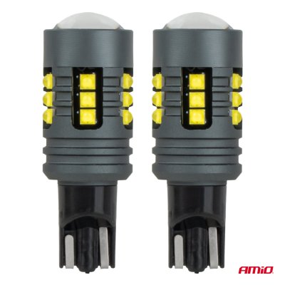 LED-pærer STANDARD T15 2525 18SMD Hvid 12/24V AMIO-04994
