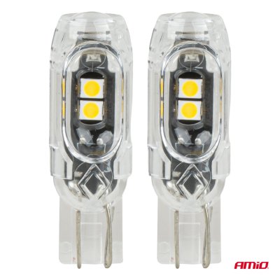 LED pærer STANDARD T10 2835 5SMD Hvid 12V AMIO-04995