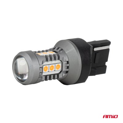 LED pærer STANDARD 7440 WY21W 3030 15SMD Orange 12/24V AMIO-04997