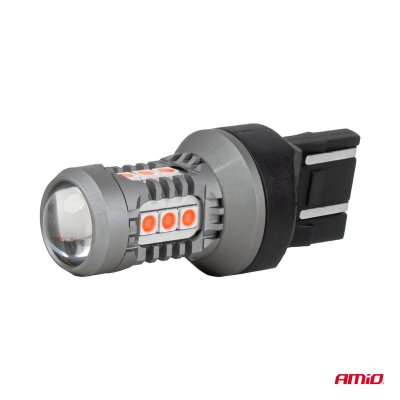LED-pærer STANDARD 7443 W21/5W 3030 15SMD Rød 12/24V AMIO-04999