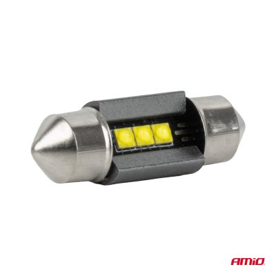 LED-pærer CANBUS 31mm 2525 3SMD Hvid 12/24V AMIO-05006