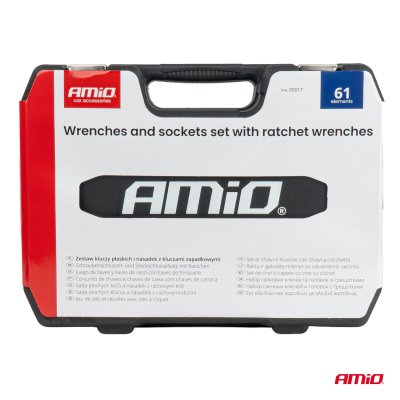 V�rkt�jss�t med skruen�gler og sockets med ratchet 61 el AMIO-05017