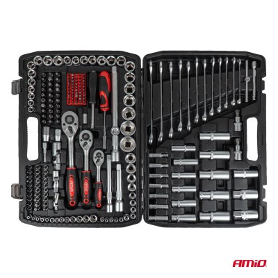 Bits, skruen�gler og sockets s�t med ratchet n�gler 216 el AMIO-05020