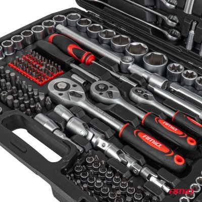 Bits, skruen�gler og sockets s�t med ratchet n�gler 216 el AMIO-05020