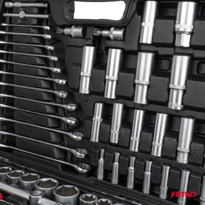 Bits, skruen�gler og sockets s�t med ratchet n�gler 216 el AMIO-05020