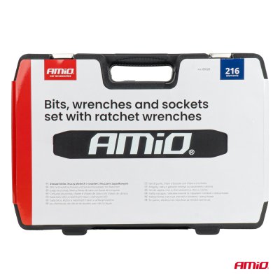 Bits, skruen�gler og sockets s�t med ratchet n�gler 216 el AMIO-05020