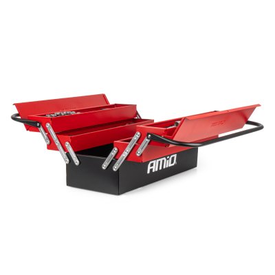 Foldbar v�rkt�jsboks med 86 dele CRV v�rkt�j 460x200x200mm AMIO-04984