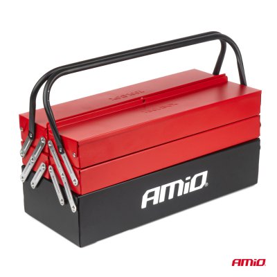 Foldbar v�rkt�jsboks med 86 dele CRV v�rkt�j 460x200x200mm AMIO-04984