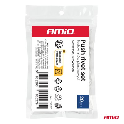 Plastik nitte s�t, 20 stk. AMIO-05027