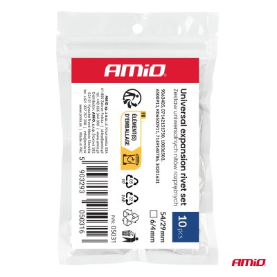 Universal ekspansionsnitte s�t 54/29 mm ⌀ 6/4 mm, 10 stk. AMIO-05031
