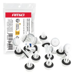 D�r- og bagagerumstrimklips med gummitetning 20 mm, 20 stk. AMIO-05041