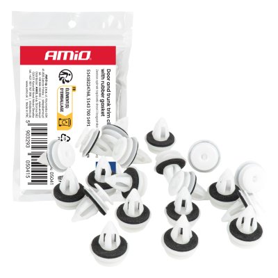 D�r- og bagagerumstrimklips med gummitetning 20 mm, 20 stk. AMIO-05041