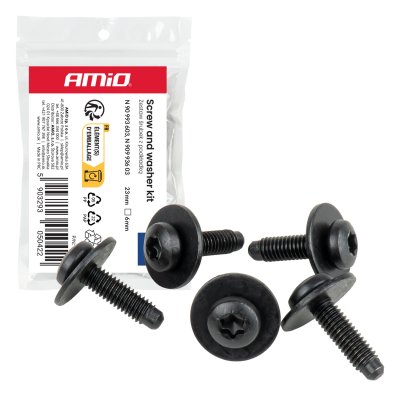 Torx skrue- og underlagskamps�t ⌀ 6 mm 23 mm, 5 s�t AMIO-05042