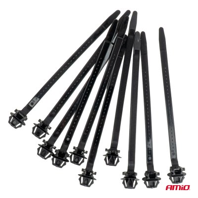 Sort kabelbinder s�t, 10 stk. AMIO-05043