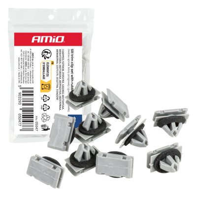 Sill trim klips s�t med gummit�tning 11 mm, 10 stk. AMIO-05047