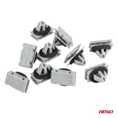 Sill trim klips s�t med gummit�tning 11 mm, 10 stk. AMIO-05047