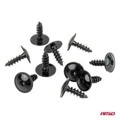 Universal skrue- og monteringsclip s�t til karrosseri og chassis 16 mm ⌀ 5 mm, 10 s�t AMIO-05048