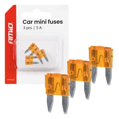 Bilbladssikringer MINI 3 stk 5A AMIO-05096