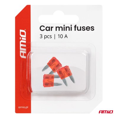 Bil blade sikringer MINI 3 stk 10A AMIO-05098