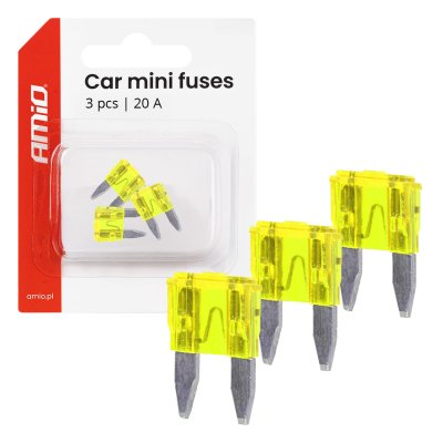 Bilmikrosikre sikringer MINI 3 stk 20A AMIO-0510