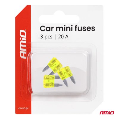 Bilmikrosikre sikringer MINI 3 stk 20A AMIO-0510