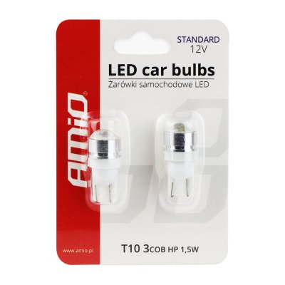 LED STANDARD T10 W5W 3xCOB HP 1,5W 12V Linse