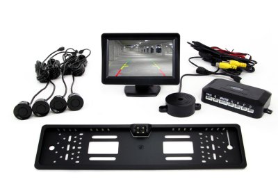 Parkeringsassistent system TFT01 FT 4,3" med CAM-402 LED 4 sensorer sort
