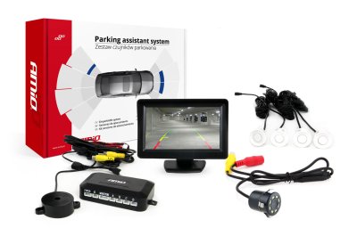 4 hvide sensorer TFT01 4,3 med CAM-308 LED 18mm nattevisionskamera