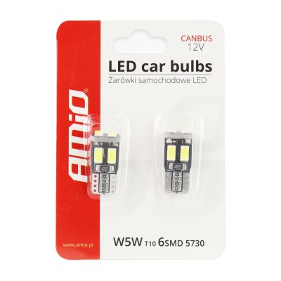 LED CANBUS 6SMD-2 5730 T10 (W5W) Hvid