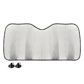 Solskærm - 130x60 cm - sølv, PE Boble