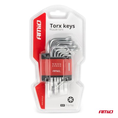Torx-nøgler CRV 9stk AMIO-01040