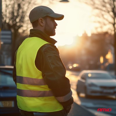 Sikkerhedsvest gul med certifikat AMIO-01734