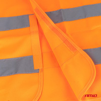 Sikkerhedsvest XL orange med certifikat AMIO-01735