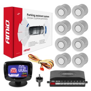 Parkeringassistent system LED-GRAF 8 sensor sølv