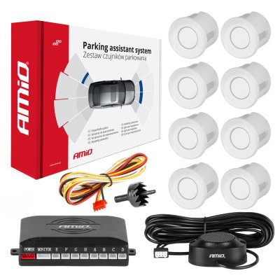 Parkingsensor 8 Buzzer hvid