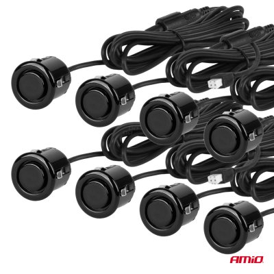 Parkeringsassistent system LED 8 sensor sort 