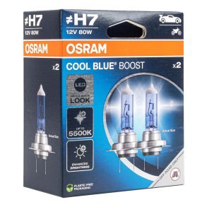 Halogenpære Osram H7 12V 80W PX26d Cool Blue Boost 5500K /2 stk NY MODEL
