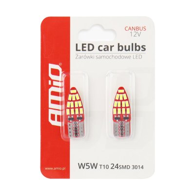 LED CANBUS 24SMD 3014 T10e (W5W) Hvid 12V