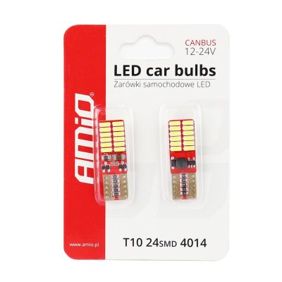 LED CANBUS 24SMD 4014 T10e (W5W) Hvid 12V/24V