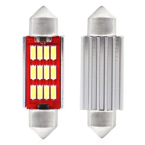 LED CANBUS 4014 12SMD Feste C5W C10W C3W 39mm Hvid 12V/24V