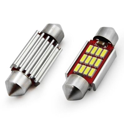 LED CANBUS 4014 12SMD Feste C5W C10W C3W 39mm Hvid 12V/24V