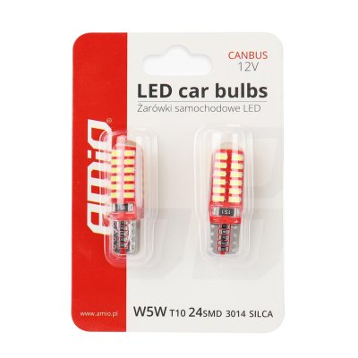 LED CANBUS 24SMD 3014 T10e (W5W) SILCA Hvid 12V
